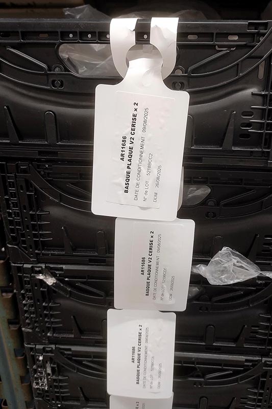 Etiquette à boucle 25x220mm PEHD - Longueur boucle 75mm - Ø 24mm - Surface utile 25x105mm